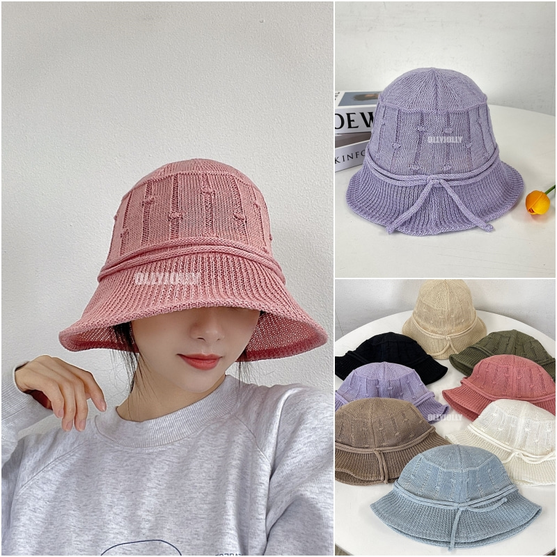여름 니트 벙거지 모자 얇은 모자 여성 창모자 올리졸리3M4F60