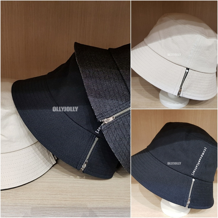 유니크 지퍼 버킷햇 스트릿 패션 벙거지 모자 흑청 면벙거지 올리졸리3a2s33