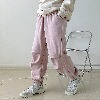 세일) 겨울조거팬츠 남자기모조거팬츠 오버핏 핑크 통넓은 바지